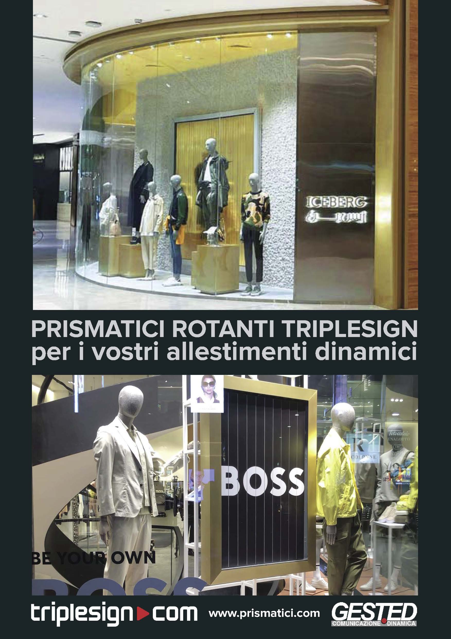 rotor per allestimento vetrine dinamiche con rotopannelli